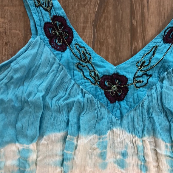 SUNFLOWER Batik Tie Dye Boho Maxi Dress - Made in India - Picture 3 of 7